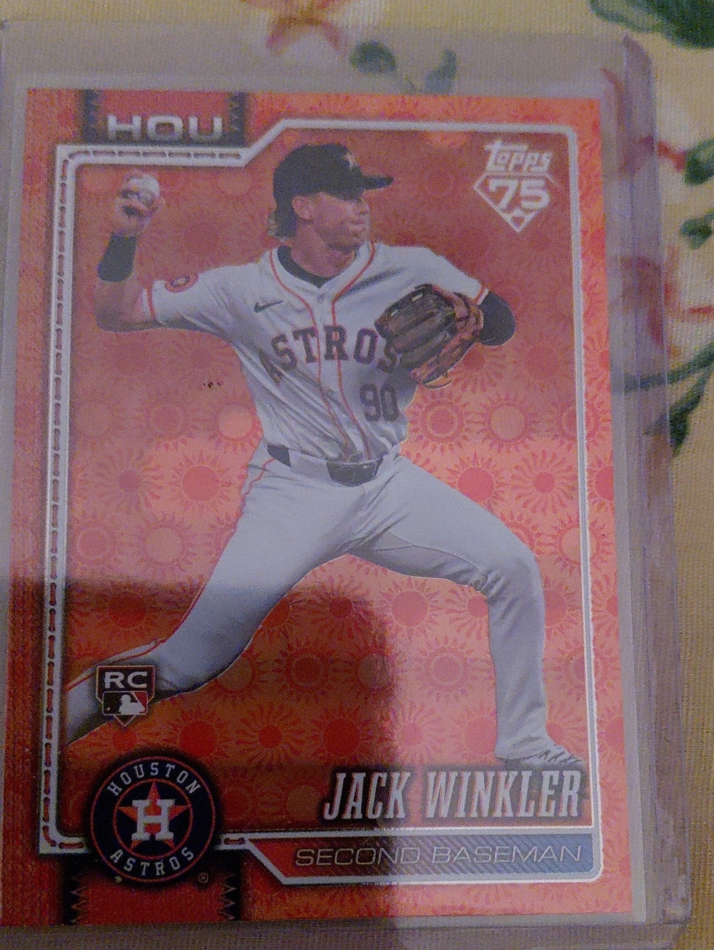 Jack Winkler Houston Astros Baseball Card - Orange Design